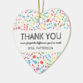 Muzieknoten Kerstmis met docent Keramisch Ornament (Links)