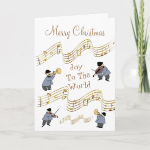 Muzieknoten kerstmuzikanten sluiten zich aan bij d kaart