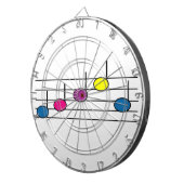 Muzieknoten Kleurrijk Dartbord (Voorkant Rechts)