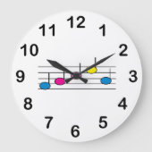 Muzieknoten Kleurrijke Personeelsaantallen Grote Klok (Voorkant)