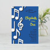 muzieknoten klinken Kinder eerste verjaardag Kaart (Staand voorkant)