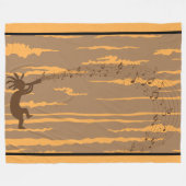 Muzieknoten Kokopelli Fleece Blanket Deken (Voorkant (Horizontaal))