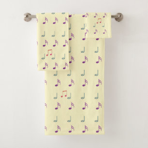 Muzieknoten - Lemon Chiffon Bad Handdoek