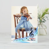 Muzieknoten Lijst Fotouitnodiging Kaart (Staand voorkant)