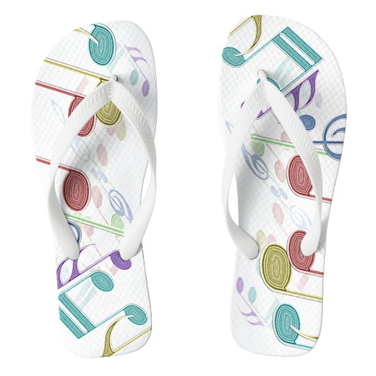 Muzieknoten Lineair Multicolor Teenslippers (Voetbed)