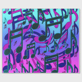 Muzieknoten Lively Musical Patroon Cadeaupapier (Vlak)