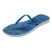 Muzieknoten Lively Musical Pattern Blue Paars Teenslippers (Schuin)