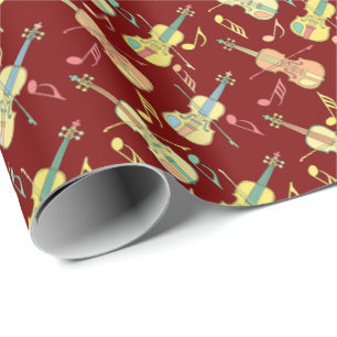 Muzieknoten met angstige Violins Cadeaupapier