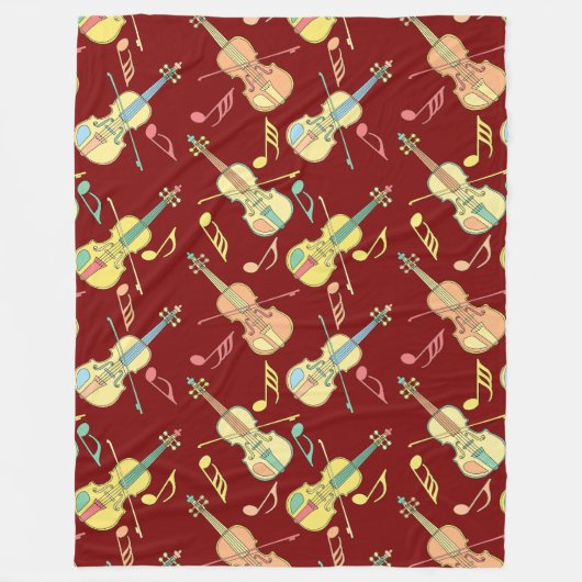 Muzieknoten met angstige Violins Fleece Deken (Voorkant)
