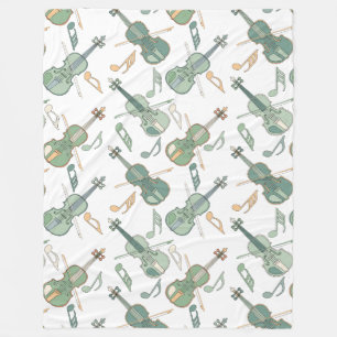 Muzieknoten met angstige Violins Fleece Deken