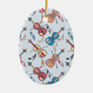 Muzieknoten met angstige Violins Keramisch Ornament