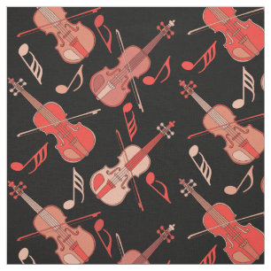 Muzieknoten met angstige Violins Stof