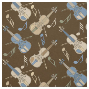 Muzieknoten met angstige Violins Stof