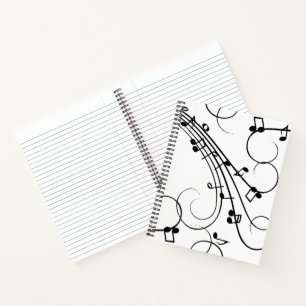 Muzieknoten met franje notitieboek