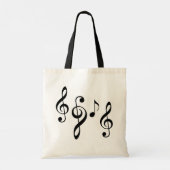 Muzieknoten met haar naam tote bag (Achterkant)