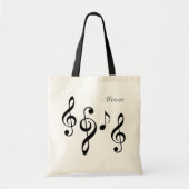 Muzieknoten met haar naam tote bag (Voorkant)