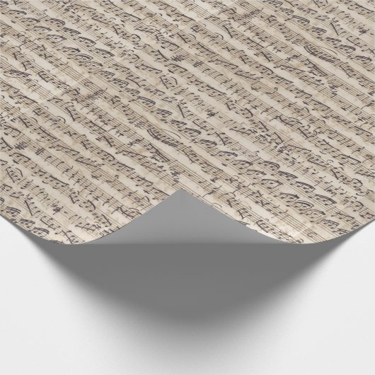 Muzieknoten met handgeschreven Vintages Cadeaupapier (Hoek)
