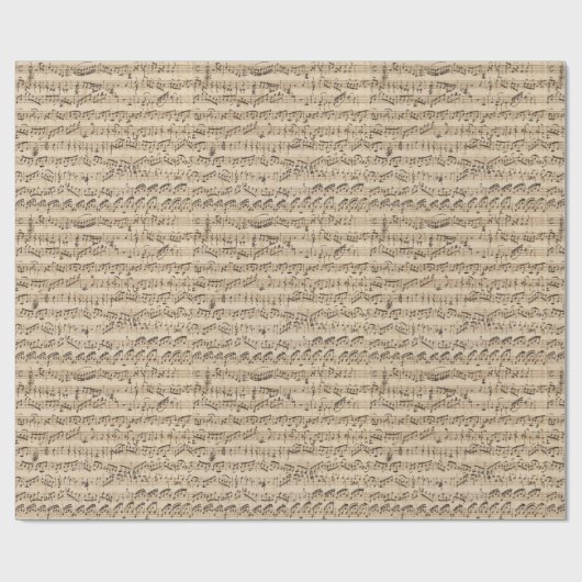 Muzieknoten met handgeschreven Vintages Cadeaupapier (Vlak)