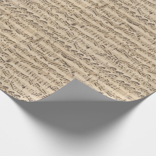 Muzieknoten met handgeschreven Vintages Cadeaupapier (Hoek)