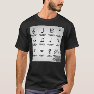 Muzieknoten met hun bijnamen t-shirt
