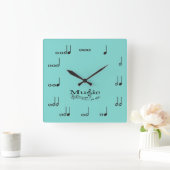 Muzieknoten met Muziek zijn het gezegde van het Le Vierkante Klok (Huis)