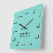 Muzieknoten met Muziek zijn het gezegde van het Le Vierkante Klok (Hoek)
