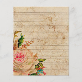  muzieknoten met rozen bloem