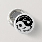 Muzieknoten met Yin Yang Symbol Ronde Button 3,2 Cm (Voorkant /achterkant)