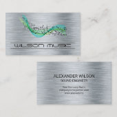 Muzieknoten | Metalen achtergrond Visitekaartje (Voorkant / Achterkant)