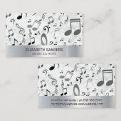 Muzieknoten | Metalen Marmer Visitekaartje (Voorkant / Achterkant)