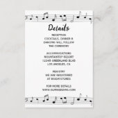 Muzieknoten Monogram Huwelijk Zwart & Wit Informatiekaartje (Voorkant)