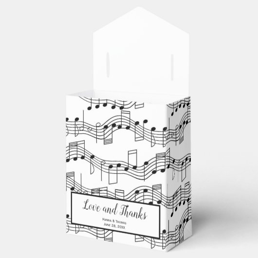 Muzieknoten Musical Love and Bedankt Wedding Favor Bedankdoosjes (Geopend)