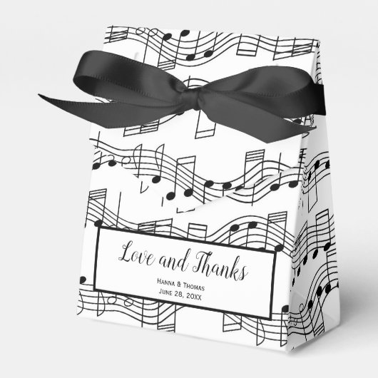 Muzieknoten Musical Love and Bedankt Wedding Favor Bedankdoosjes (Voorkant Zijde)