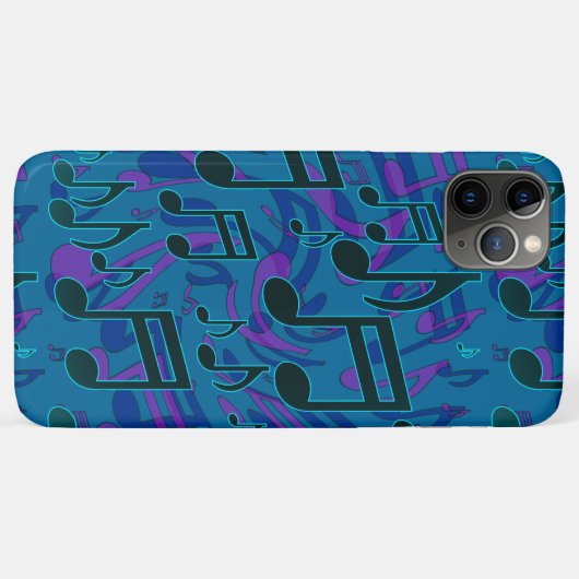 Muzieknoten Musical Pattern Blue Green Paars Case-Mate iPhone Case (Achterkant (horizontaal))