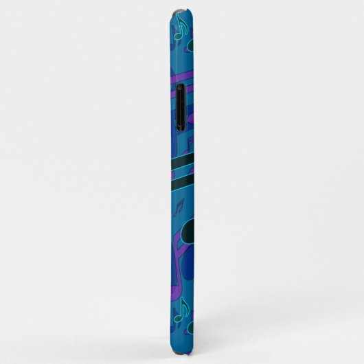 Muzieknoten Musical Pattern Blue Green Paars Case-Mate iPhone Case (Achterkant/rechts)