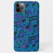 Muzieknoten Musical Pattern Blue Green Paars Case-Mate iPhone Case (Achterkant)