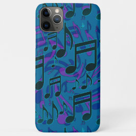Muzieknoten Musical Pattern Blue Green Paars Case-Mate iPhone Case