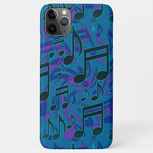 Muzieknoten Musical Pattern Blue Green Paars Case-Mate iPhone Case (Achterkant)