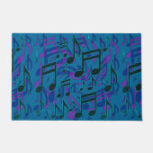 Muzieknoten Musical Pattern Blue Green Paars Deurmat (Voorkant)