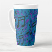 Muzieknoten Musical Pattern Blue Paars Latte Mok (Linkerhoek)
