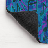 Muzieknoten Musical Pattern Blue Paars Muismat (Hoek)