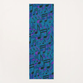Muzieknoten Musical Pattern Blue Paars Yogamat