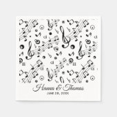 Muzieknoten Musical Wedding Napkins Servet (Voorkant)