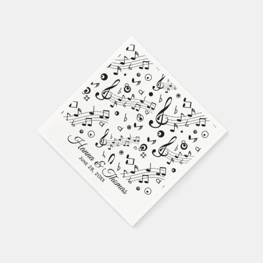 Muzieknoten Musical Wedding Napkins Servet (Hoek)