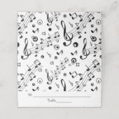 Muzieknoten Musical Wedding Plaatskaartje (Buitenkant ongevouwen)