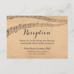  Muzieknoten Musical Wedding Reception Informatiekaartje