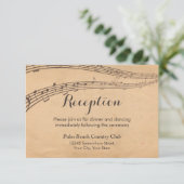  Muzieknoten Musical Wedding Reception Informatiekaartje (Staand voorkant)