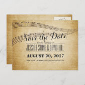  Muzieknoten Musical Wedding Save the Date Aankondigingskaart (Voorkant / Achterkant)
