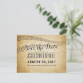  Muzieknoten Musical Wedding Save the Date Aankondigingskaart (Staand voorkant)
