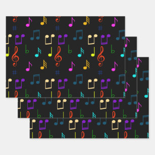 Muzieknoten Musicien Gifts Musical Note Art Lovers Inpakpapier Vel